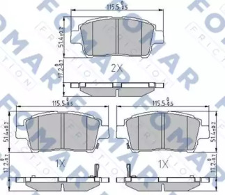 Комплект тормозных колодок FOMAR Friction FO 909381