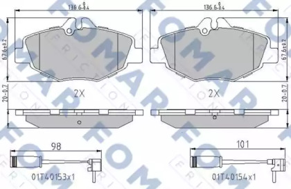 Комплект тормозных колодок FOMAR Friction FO 911081