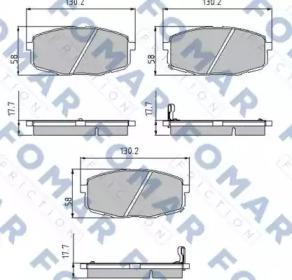 Комплект тормозных колодок FOMAR Friction FO 912181