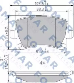 Комплект тормозных колодок FOMAR Friction FO 912381