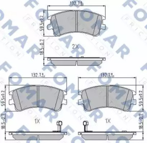 Комплект тормозных колодок FOMAR Friction FO 924981