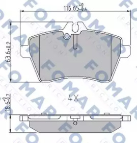 Комплект тормозных колодок FOMAR Friction FO 929681