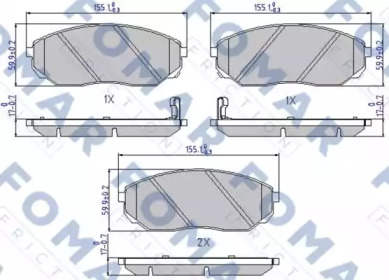 Комплект тормозных колодок FOMAR Friction FO 931881