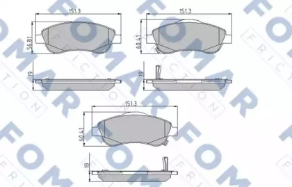 Комплект тормозных колодок FOMAR Friction FO 933181