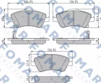 Комплект тормозных колодок FOMAR Friction FO 936081