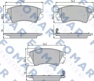 Комплект тормозных колодок FOMAR Friction FO 936181