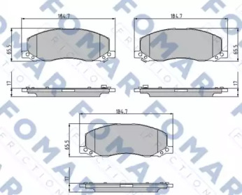 Комплект тормозных колодок FOMAR Friction FO 936281