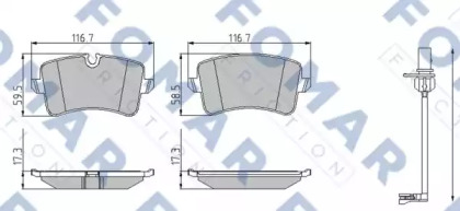 Комплект тормозных колодок FOMAR Friction FO 998781