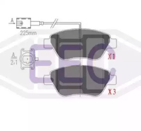 Комплект тормозных колодок, дисковый тормоз EEC BRP1549