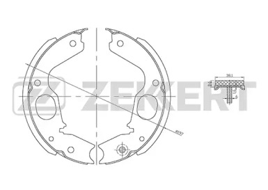 Комлект тормозных накладок ZEKKERT BK-4002