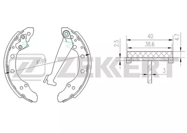 Комлект тормозных накладок ZEKKERT BK-4018