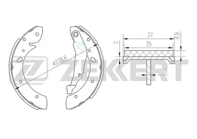 Комлект тормозных накладок ZEKKERT BK-4022