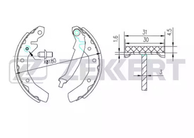 Комлект тормозных накладок ZEKKERT BK-4027