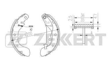 Комлект тормозных накладок ZEKKERT BK-4028