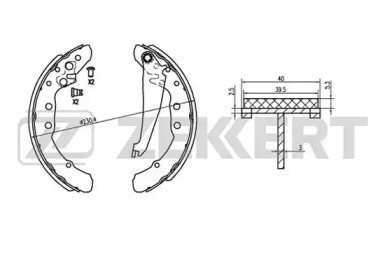 Комлект тормозных накладок ZEKKERT BK-4036