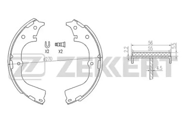 Комлект тормозных накладок ZEKKERT BK-4121