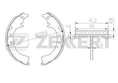 Комлект тормозных накладок ZEKKERT BK-4122