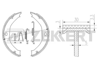 Комлект тормозных накладок ZEKKERT BK-4124