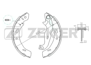 Комлект тормозных накладок ZEKKERT BK-4132