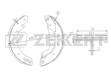 Комлект тормозных накладок ZEKKERT BK-4133