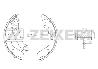 Комлект тормозных накладок ZEKKERT BK-4156