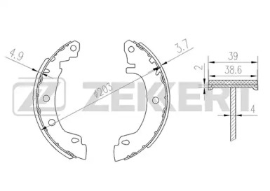 Комлект тормозных накладок ZEKKERT BK-4163