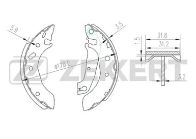 Комлект тормозных накладок ZEKKERT BK-4168