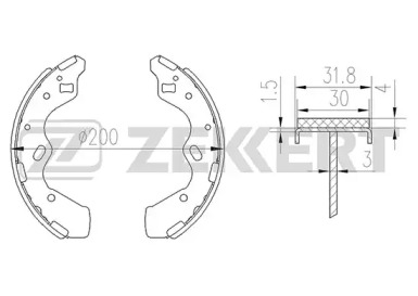 Комлект тормозных накладок ZEKKERT BK-4172