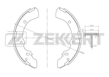 Комлект тормозных накладок ZEKKERT BK-4175