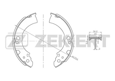 Комлект тормозных накладок ZEKKERT BK-4180