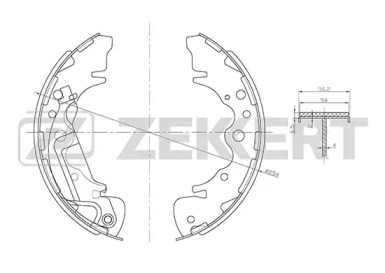 Комлект тормозных накладок ZEKKERT BK-4187