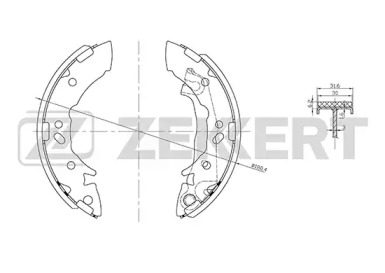 Комлект тормозных накладок ZEKKERT BK-4217