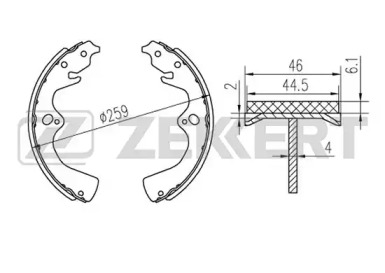 Комлект тормозных накладок ZEKKERT BK-4253