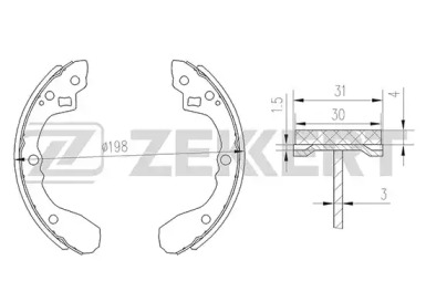 Комлект тормозных накладок ZEKKERT BK-4257