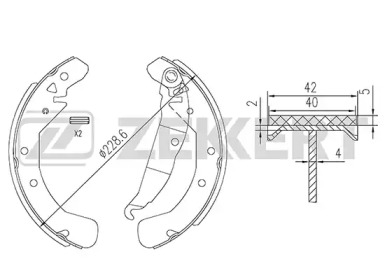 Комлект тормозных накладок ZEKKERT BK-4448