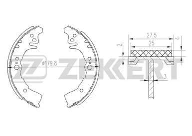 Комлект тормозных накладок ZEKKERT BK-4464