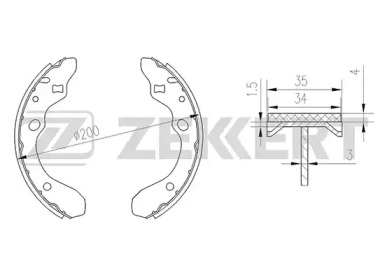 Комлект тормозных накладок ZEKKERT BK-4465