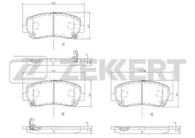 Комплект тормозных колодок ZEKKERT BS-1000