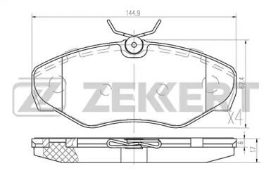 Комплект тормозных колодок ZEKKERT BS-1007