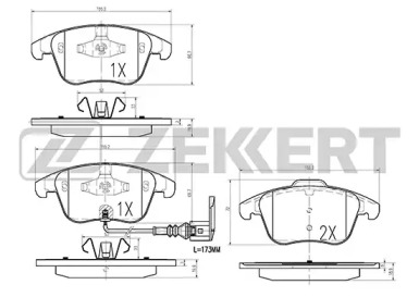 Комплект тормозных колодок ZEKKERT BS-1009