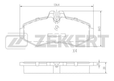 Комплект тормозных колодок ZEKKERT BS-1015