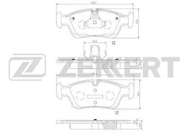 Комплект тормозных колодок, дисковый тормоз ZEKKERT BS-1016