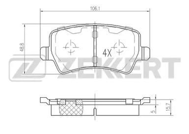 Комплект тормозных колодок ZEKKERT BS-1030