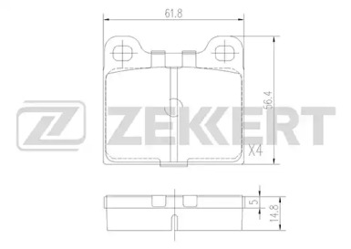 Комплект тормозных колодок ZEKKERT BS-1049