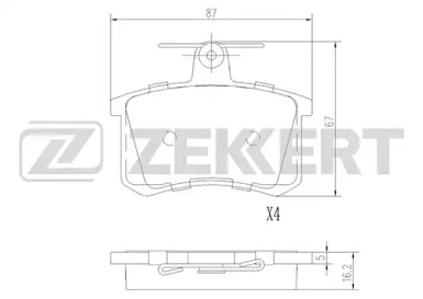 Комплект тормозных колодок ZEKKERT BS-1096