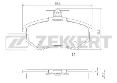 Комплект тормозных колодок ZEKKERT BS-1097