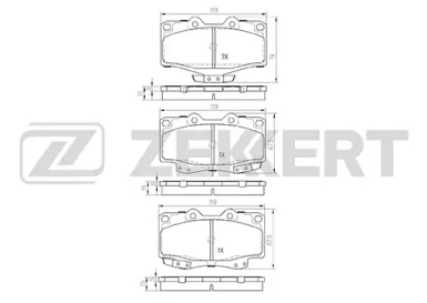 Комплект тормозных колодок ZEKKERT BS-1103