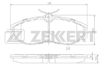 Комплект тормозных колодок ZEKKERT BS-1112