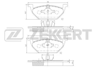 Комплект тормозных колодок ZEKKERT BS-1136