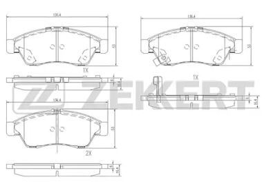 Комплект тормозных колодок ZEKKERT BS-1139